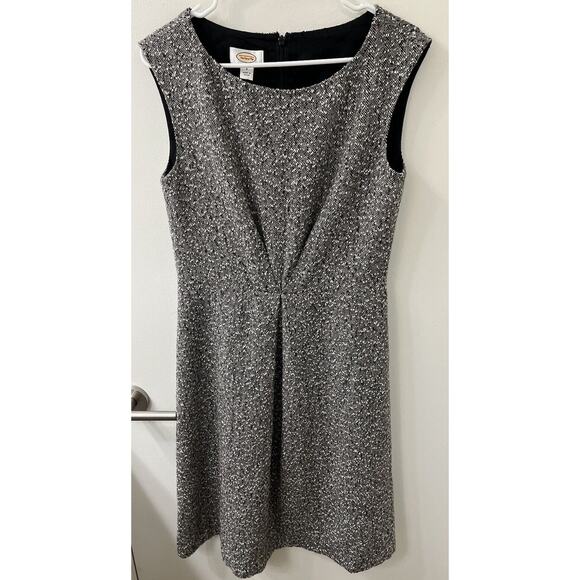 NWT‎ Talbots Black Grey White Tweed Dress Sleeveless Size 6-(missing belt) - Picture 3 of 5